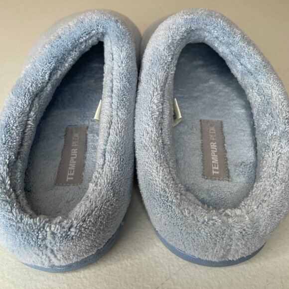 Tempur-Pedic Windsock Slippers Light Blue Terrycloth Size 7 - Picture 9 of 14